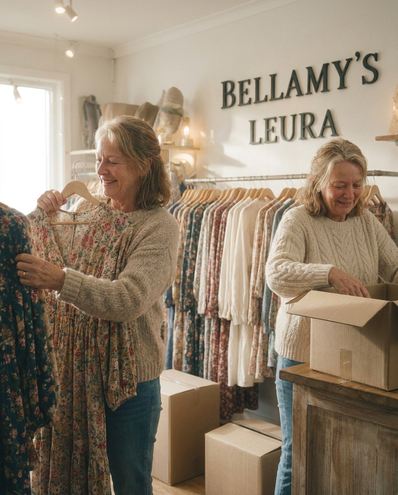 Bellamys Leura shop interior, vertical